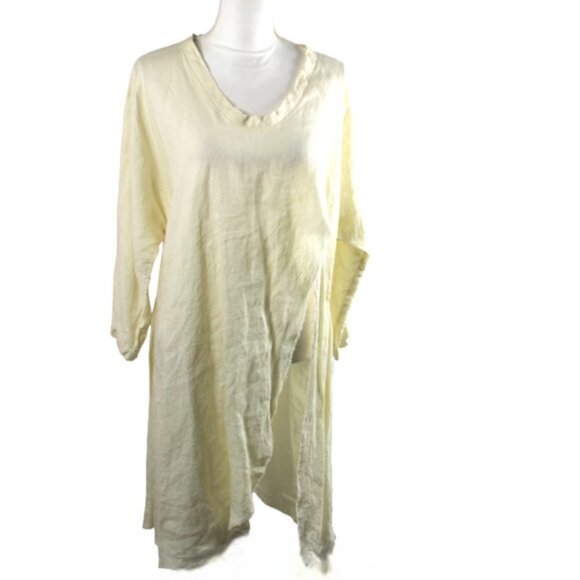 Tina Givens Ivory Penelope Oversized Lagenlook Long Sleeve Long Shirt, SM/Med - Picture 10 of 11